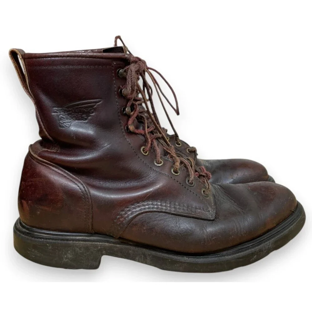 Vintage Red Wing 931 Supersole Boots Mens 9.5 EE E2 Brown Leather Lace Work USA
